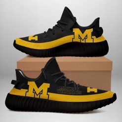NCAA Michigan Wolverines Black Yeezy Boost Sneakers