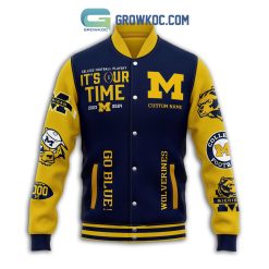 Alternative view of NCAA Michigan Wolverines Custom Name College Football Playoffs Baseball Jacket