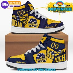 NCAA Michigan Wolverines Custom Name Number Champions 2024 Air Jordan 1 High Sneakers