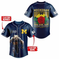 NCAA Michigan Wolverines Custom Name Number Rose Bowl 2024 Baseball Jersey