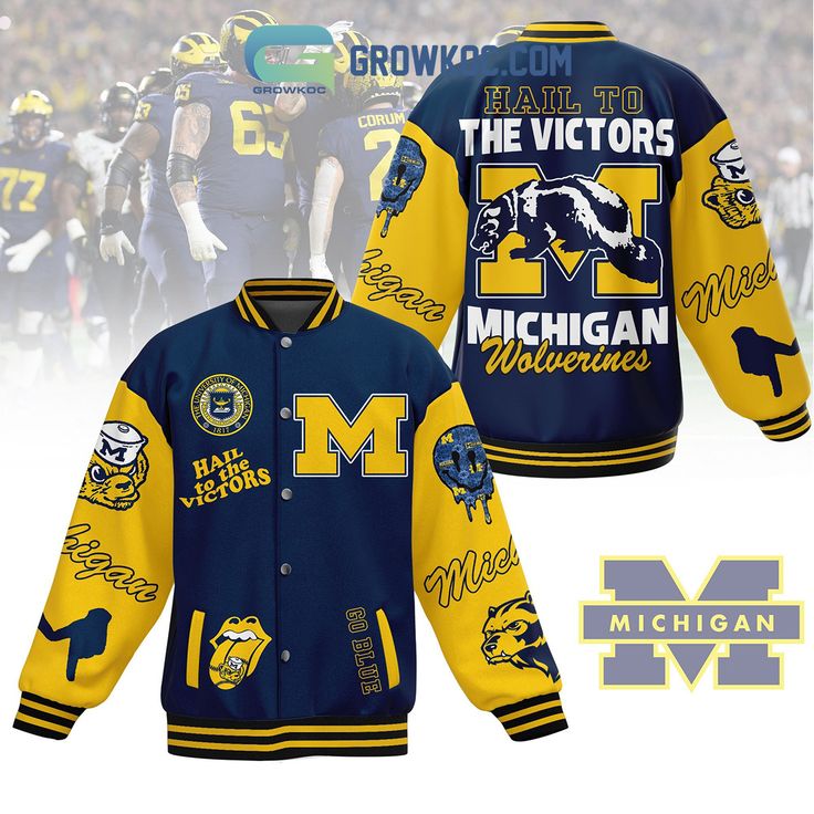 NCAA Michigan Wolverines Hail To The Victor Baseball Jacket