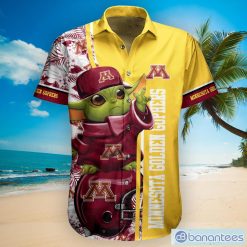 Alternative view of NCAA Minnesota Golden Gophers Baby Yoda Lover Tropical Style Hawaiian Shirt