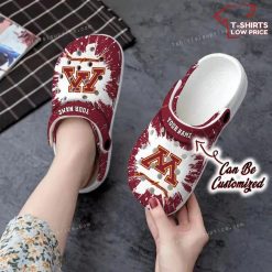 Alternative view of NCAA Minnesota Golden Gophers Custom Name Crocs