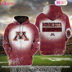 NCAA Minnesota Golden Gophers Football Plaid Bleached Zip Up Hoodie