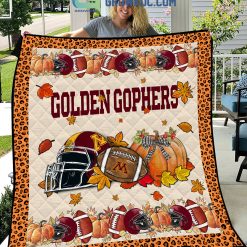 NCAA Minnesota Golden Gophers Welcome Fall Pumpkin Quilt Blanket