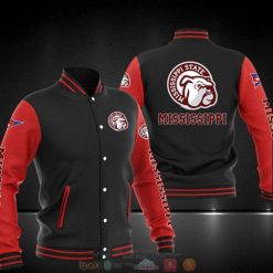 NCAA Mississippi State Bulldogs Black Red Baseball Jacket