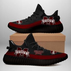 NCAA Mississippi State Bulldogs Black Yeezy Boost Sneakers