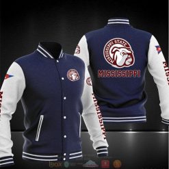 NCAA Mississippi State Bulldogs Blue White Baseball Jacket