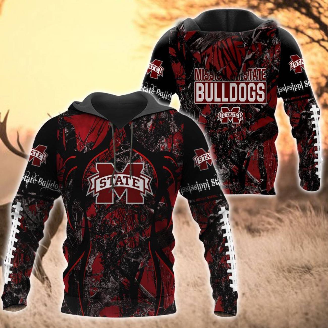 NCAA Mississippi State Bulldogs Camo Hunting Perfect Pullover Hoodie