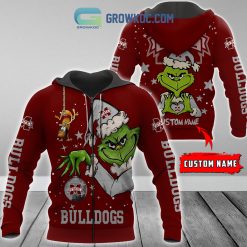 NCAA Mississippi State Bulldogs Custom Name Grinch Christmas Zip Up Hoodie