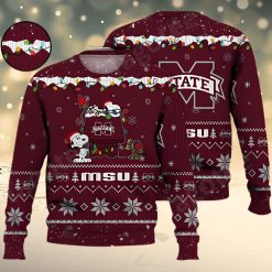 NCAA Mississippi State Bulldogs Snoopy Ugly Christmas Sweater