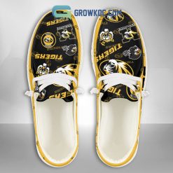 NCAA Missouri Tigers Custom Name Yellow Black Hey Dude Shoes