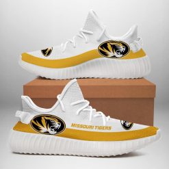 NCAA Missouri Tigers White Yeezy Boost Sneakers