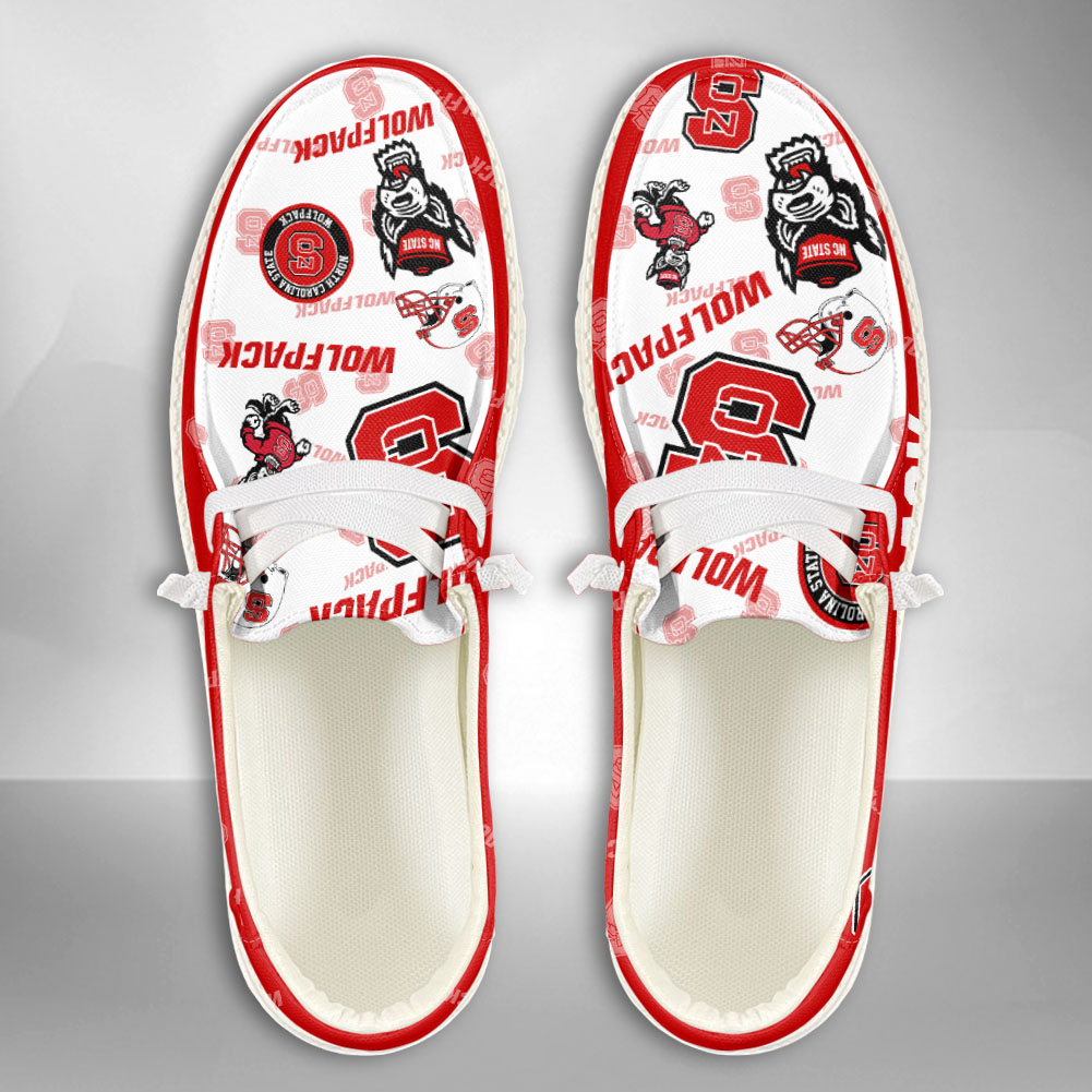 NCAA NC State Wolfpack Custom Name Logo Hey Dude Shoes