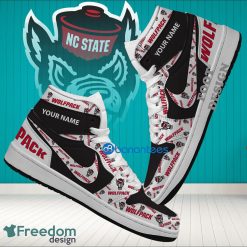 NCAA NC State Wolfpack Custom Name New Season Design Air Jordan 1 High Sneakers