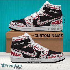 Alternative view of NCAA NC State Wolfpack Custom Name New Season Design Air Jordan 1 High Sneakers