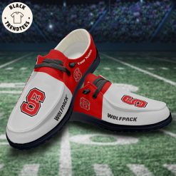 Alternative view of NCAA NC State Wolfpack Custom Name White Red Hey Dude Shoes