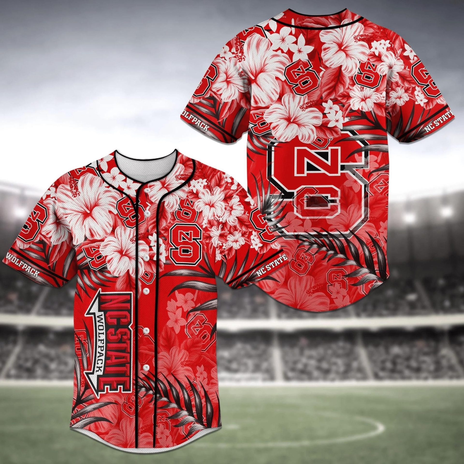 NCAA NC State Wolfpack Flower Baseball Jersey