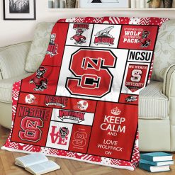 NCAA NC State Wolfpack Red White Fleece Blanket