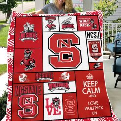Alternative view of NCAA NC State Wolfpack Red White Fleece Blanket