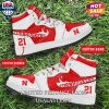 NCAA Nebraska Cornhuskers Custom Name White Red Air Jordan 1 High Sneakers