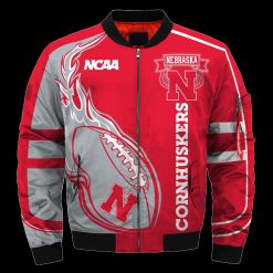 Alternative view of NCAA Nebraska Cornhuskers Fire Ball Bomber Jacket