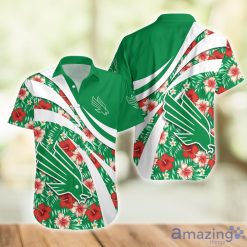 NCAA North Texas Mean Green Hibiscus Flower Pattern Hawaiian Shirt