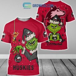 NCAA Northern Illinois Huskies Custom Name Grinch Christmas T-Shirt
