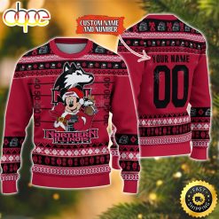 NCAA Northern Illinois Huskies Custom Name Number Mickey Ugly Christmas Sweater
