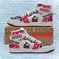 NCAA Northern Illinois Huskies Custom Name White Red Air Jordan 1 High Sneakers