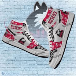 Alternative view of NCAA Northern Illinois Huskies Custom Name White Red Air Jordan 1 High Sneakers