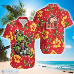 NCAA Northern Illinois Huskies Grinch Relax Pattern Holly Hawaiian Shirt