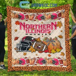 Alternative view of NCAA Northern Illinois Huskies Welcome Fall Pumpkin Quilt Blanket
