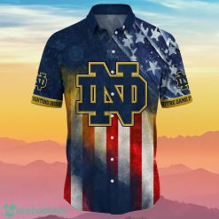Alternative view of NCAA Notre Dame Fighting Irish 4th Of July Independence Day Hawaiian Shirt