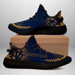 Alternative view of NCAA Notre Dame Fighting Irish Blue Black Yeezy Boost Sneakers