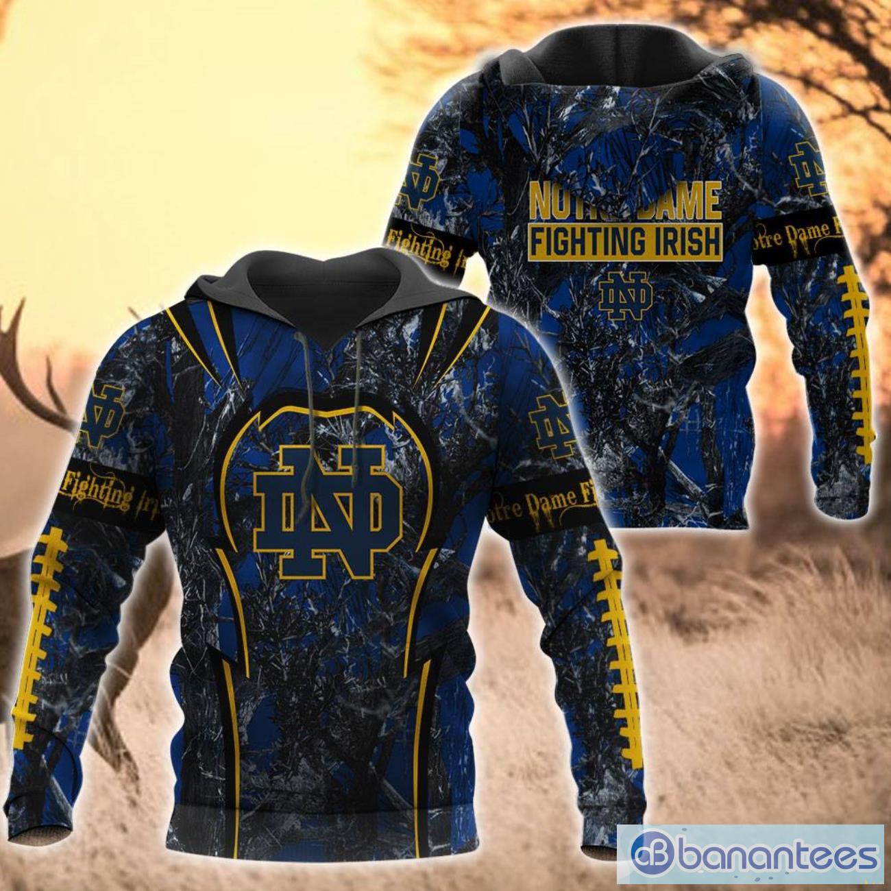 NCAA Notre Dame Fighting Irish Camo Hunting Pullover Hoodie