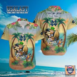 Alternative view of NCAA Notre Dame Fighting Irish Custom Name Beach Party Hawaiian Shirt