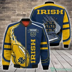 NCAA Notre Dame Fighting Irish Custom Name Fire Ball Bomber Jacket