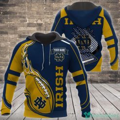 NCAA Notre Dame Fighting Irish Custom Name Fire Ball Pullover Hoodie