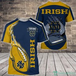 NCAA Notre Dame Fighting Irish Custom Name Fire Ball T-Shirt