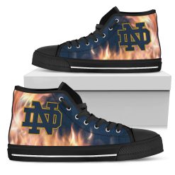 Alternative view of NCAA Notre Dame Fighting Irish Fighting Like Fire High Top Shoes