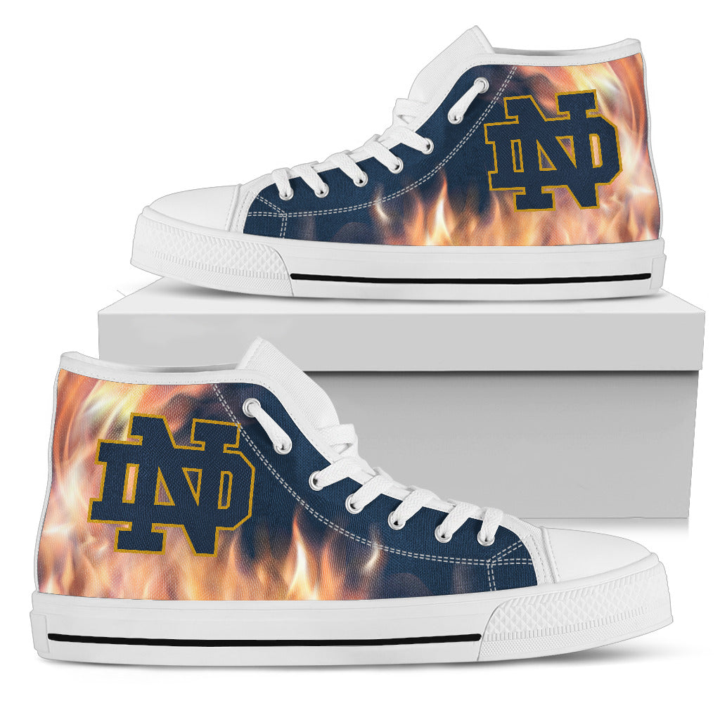 NCAA Notre Dame Fighting Irish Fighting Like Fire High Top Shoes
