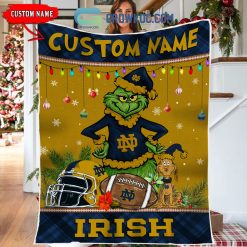 NCAA Notre Dame Fighting Irish Grinch Christmas Fleece Blanket