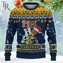 Alternative view of NCAA Notre Dame Fighting Irish HO HO HO Ugly Christmas Sweater