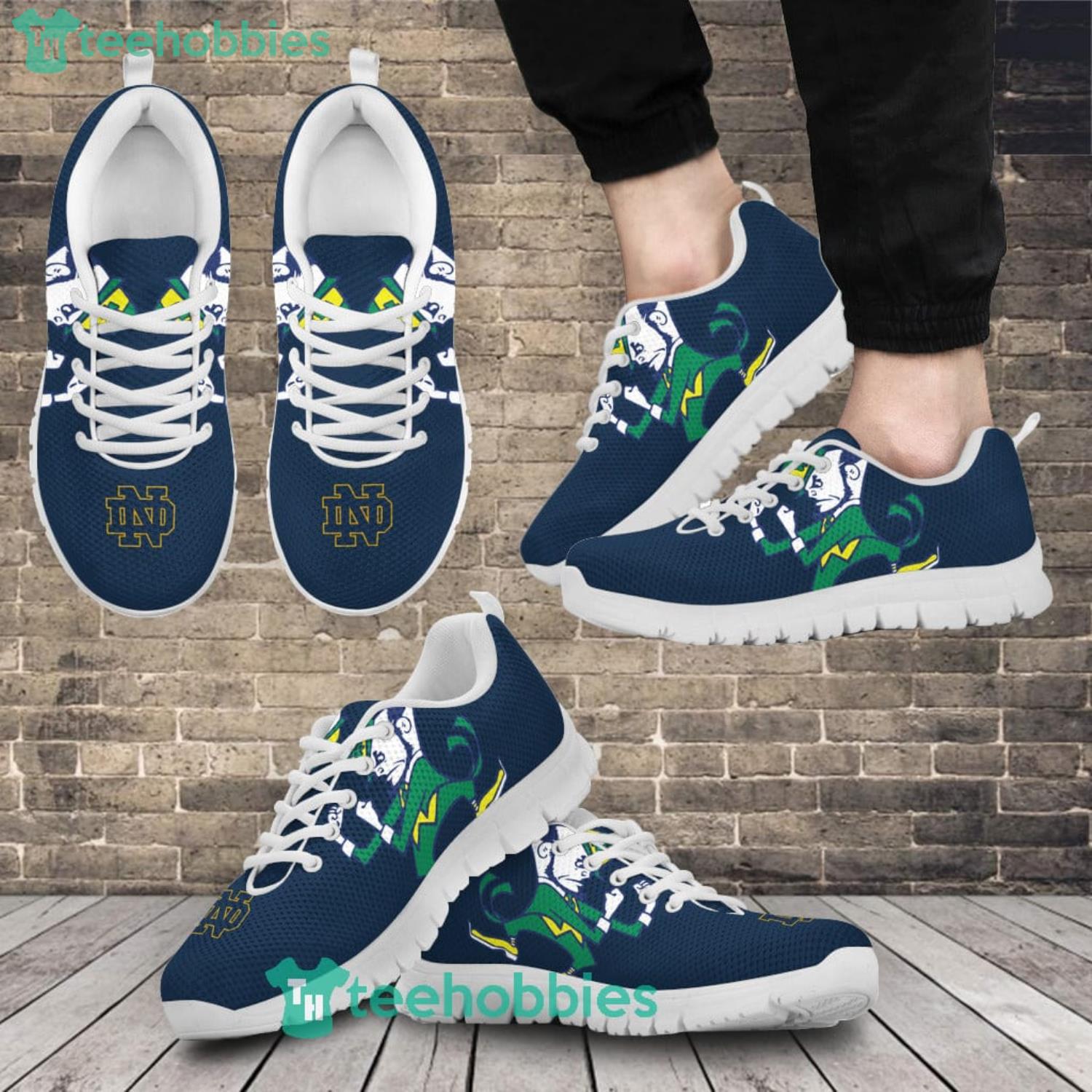 NCAA Notre Dame Fighting Irish Mascot Blue Running Shoes