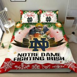 NCAA Notre Dame Fighting Irish Merry Christmas Bedding Set