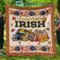 Alternative view of NCAA Notre Dame Fighting Irish Welcome Fall Pumpkin Quilt Blanket
