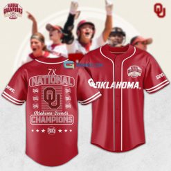 NCAA Oklahoma Sooners 7X National Champions Baseball Jersey