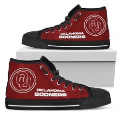 Alternative view of NCAA Oklahoma Sooners Circle Logo High Top Shoes