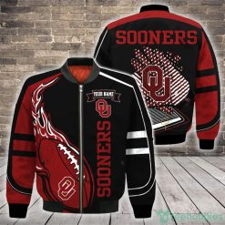 NCAA Oklahoma Sooners Custom Name Fire Ball Bomber Jacket
